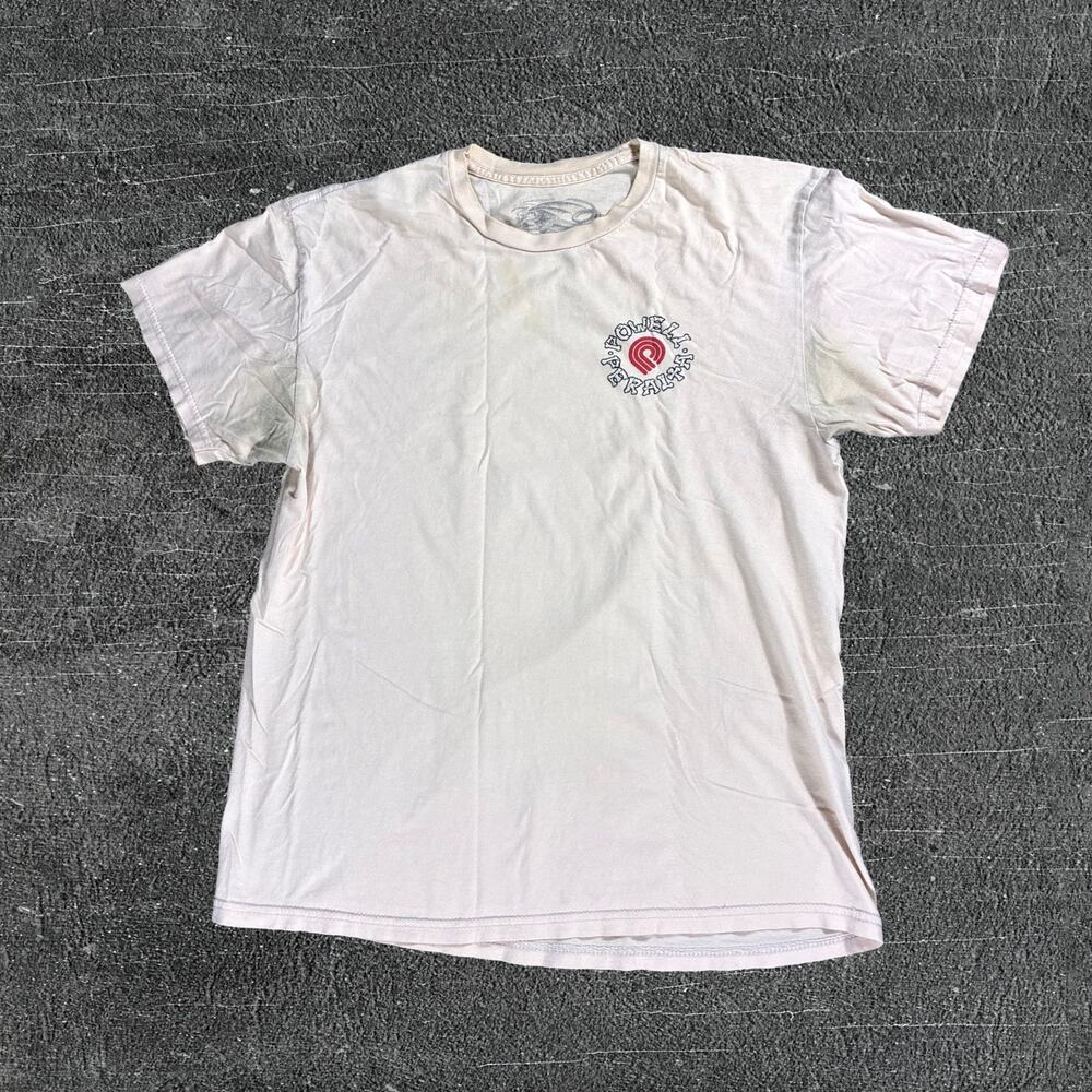 🛹 Powell Peralta Tee Shirt Bones Logo Cream Skateboard Tee Medium Skate Surf 💀
